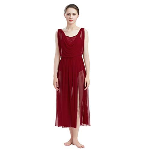 Contemporary Dance Costume for Women - V-Neck Backless Leotard with Tulle Skirt