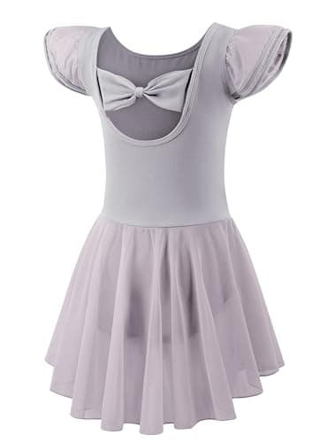 Mecceos Girls' Ballet Leotards - Short/Long Sleeve Skirts