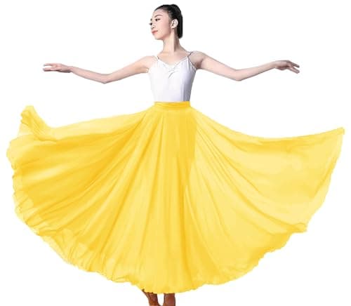 ORIDOOR Graduated Color 35" Lyrical Dance Skirt for Women