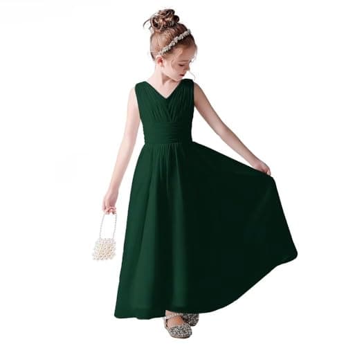 Little Girls Formal Party Dress - Long Chiffon Flower Girl Wedding Bridesmaid Dress