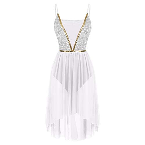 Sparkly Spaghetti Strap High Low Dance Dress for Women