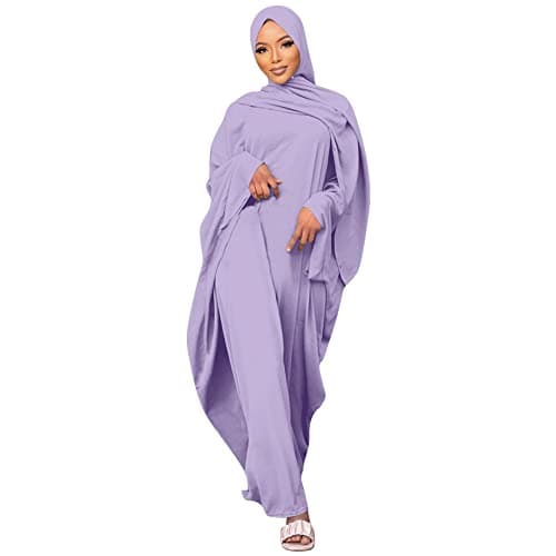 OBEEII Women's Islamic Abaya Dress with Hijab - Full Cover Maxi Robe
