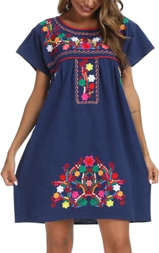 Mexican Embroidered Dress for Women