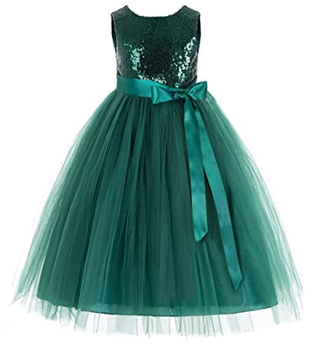 ekidsbridal Heart Cutout Sequin Flower Girl Dress