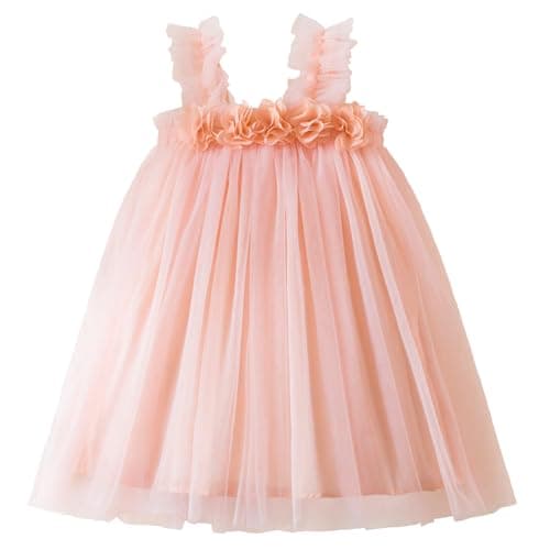 Nileafes Toddler Girl Summer Floral A-Line Sundress Sleeveless Beach Butterflies