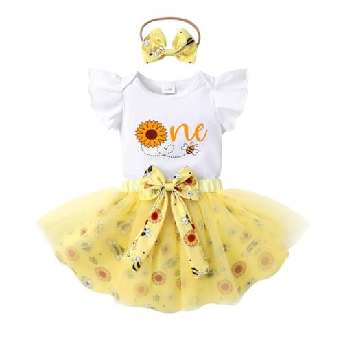 YOUNGER TREE Baby Girl 1st Birthday Tutu Outfits & Skirt with Headband