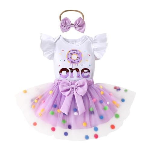 YOUNGER TREE Baby Girl 1st Birthday Tutu Outfits & Skirt with Headband