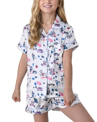 HINFEL Kids' Summer Monkey Shorts Set Cute Y2K Lounge Wear