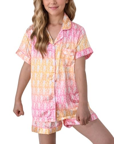 HINFEL Kids' Summer Monkey Shorts Set Cute Y2K Lounge Wear