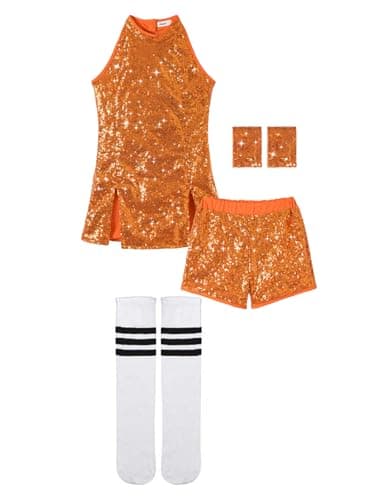 LOLANTA Girls Glitter Dance Dress 4-12 Yrs Hip Hop Jazz Outfit