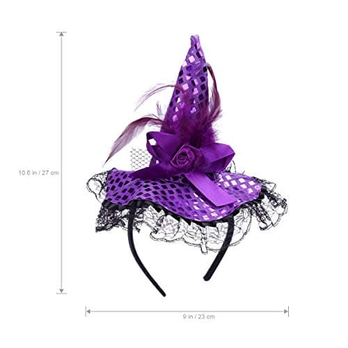 BinaryABC Halloween Witch Hat Headband Costumes Party Supplies (Purple)