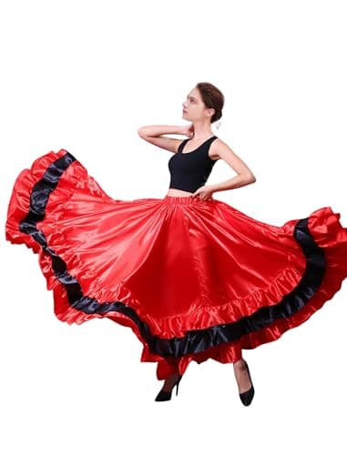 Spanish Folkloric Mexican Flamenco Bomba y Plena Twirling Skirt
