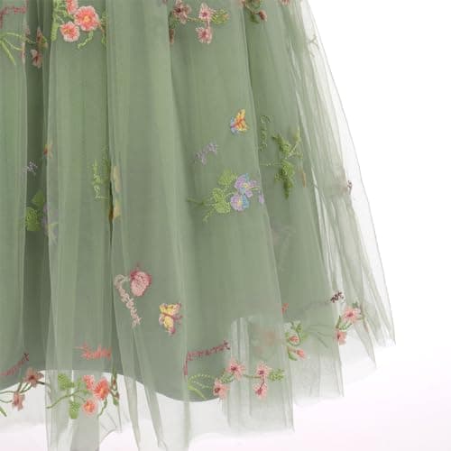 Flower Girls Spaghetti Strap Tulle Maxi Dress