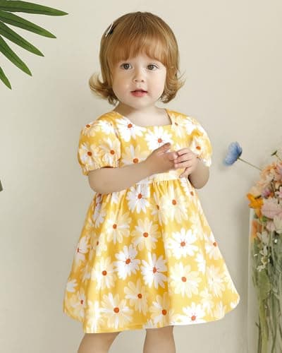 Sweetabby Boho Girl Summer Dress Ruffle Sundress