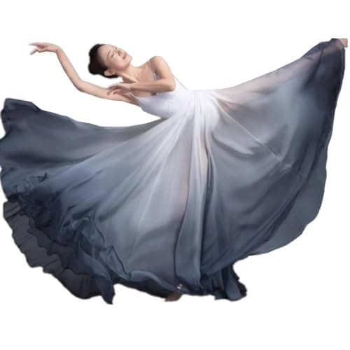 ORIDOOR Graduated Color 35" Lyrical Dance Skirt for Women