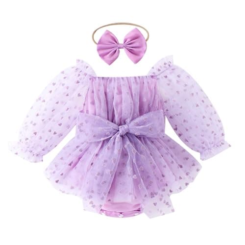 Newborn Baby Girl Flower Embroidery Tutu Princess Bodysuit