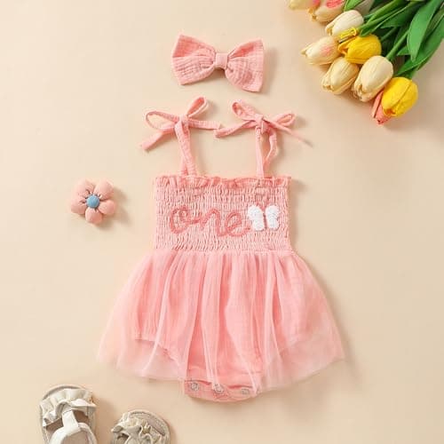 ODASDO Baby Girl Birthday Outfit Photo Shooting Props Set