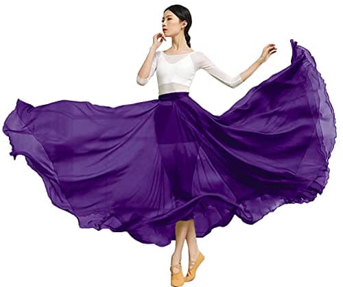 ORIDOOR Graduated Color 35" Lyrical Dance Skirt for Women