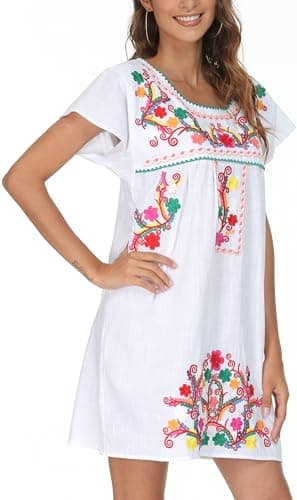 Mexican Embroidered Dress for Women