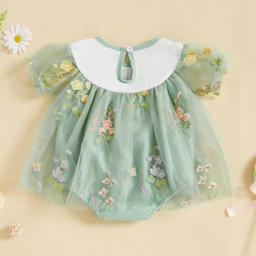 MA&BABY Embroidered Flower Tutu Dress for Baby Girls Party & Holiday