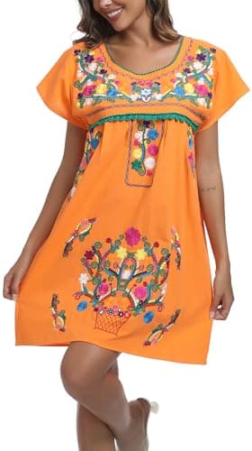 Mexican Embroidered Dress for Women