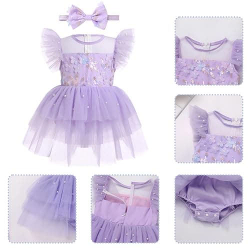 Newborn Baby Girls Princess Tutu Romper Dress with Headband
