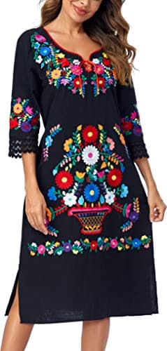 YZXDORWJ Women's Mexican Floral Lace Bridesmaid Dress