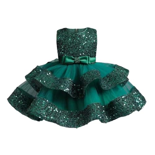 Miipat Baby Girl Sequins Princess Wedding Dress 12M-4Y