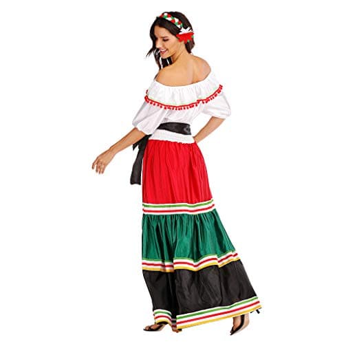 ReneeCho Women's Mexican Senorita Halloween Costume Blouse & Skirt