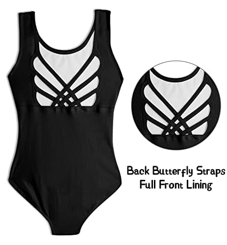 WYHDY Girls' Ballet Dance Butterfly Crisscross Straps Sleeveless Leotards