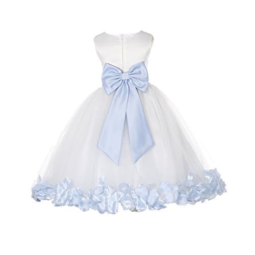 Ekid's Bridal Ivory Tulle Floral Petals Toddler Girl Dress 302T