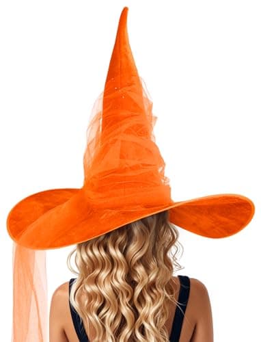 HOMELEX Black Witch Hat for WomenLarge Size Halloween Party Costumewear