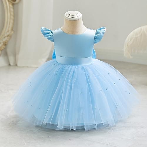 Baby Girls Satin Bowknot Princess Tutu Dress