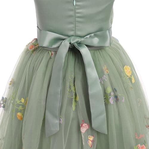 Flower Girls Spaghetti Strap Tulle Maxi Dress