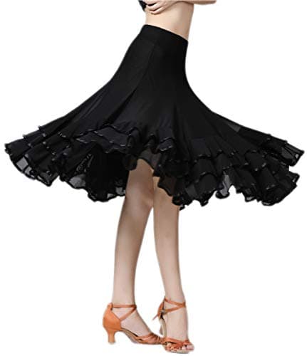 CISMARK Elegant Ballroom and Latin Flamenco Dance Skirt for Women