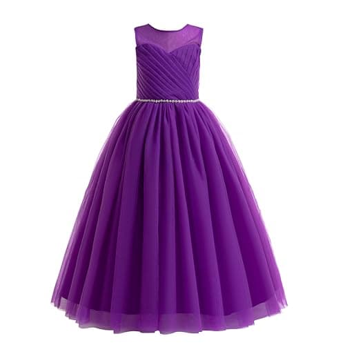 Glamulice Long A-Line Maxi Flower Girl Holiday Dress