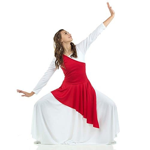 Danzcue Asymmetrical Praise Dance Tunic in White