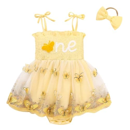 TITKKOP Baby Girl 1st Birthday Tulle Romper Sleeveless Bodysuit Cake Smash Outfits