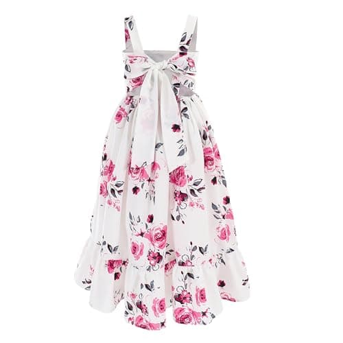 Flofallzique Vintage Floral Maxi Dress for Kids Birthday Parties
