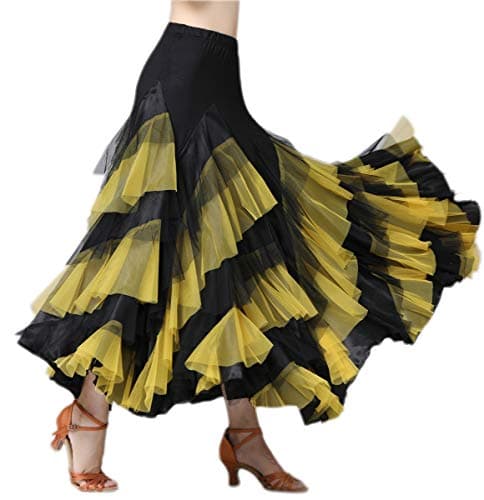 CISMARK Elegant Ballroom Latin Dance Party Swing Skirt for Women