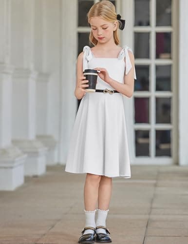 Arshiner Girls' Summer Swing Formal Party Dresses with Pockets 6-11 Years