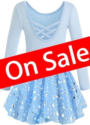 WYHDY Girls' Shiny Ballet Leotards with Hollow Crisscross Back Short Sleeve