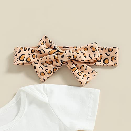 Eadrioss Wild Girl Birthday Outfit Leopard Romper Bell Bottoms