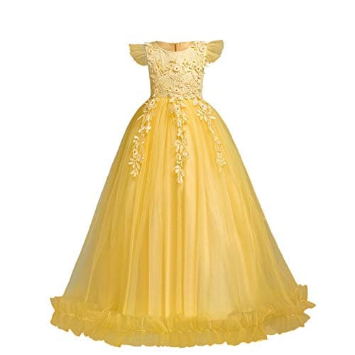ODASDO Flower Girl Long Dress for Wedding Bridesmaid Pageant
