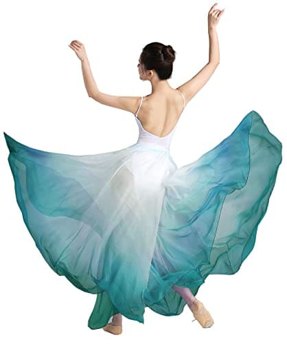 ORIDOOR Graduated Color 35" Lyrical Dance Skirt for Women