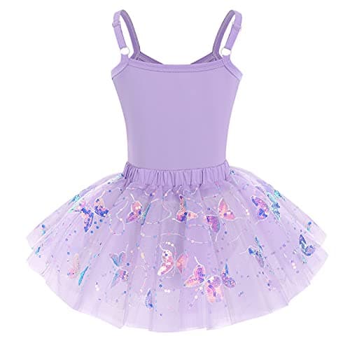 Girls' Sparkly Butterfly Ballet Leotard with Tutu Skirt
