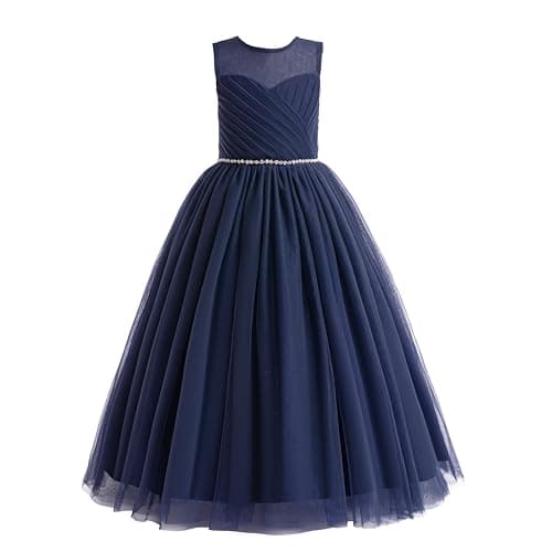 Glamulice Long A-Line Maxi Flower Girl Holiday Dress