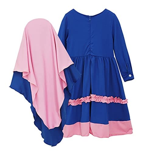 Muslim Girls Abaya with Hijab Set Arabian Robe for Prayer Clothes