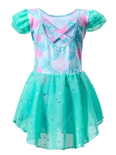Tutu.kk Girls Sparkly Ballet Leotard with Skirted Toddler Dance Outfit