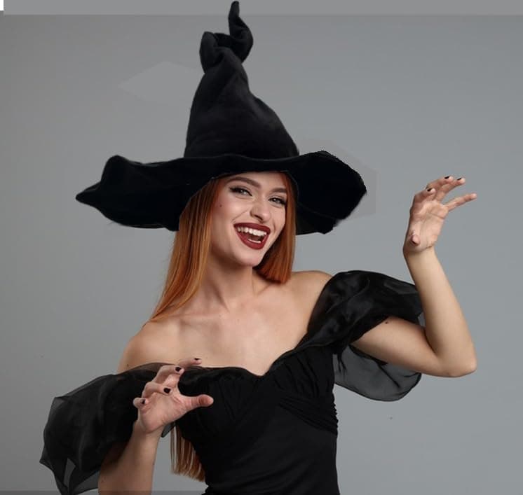 Adult Black Witch Hat for Women - Halloween Costume Accessory